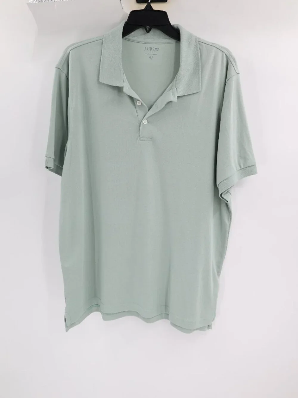 NWT J Crew Polo Shirt Mens Large Pique Short Sleeve Casual Golf Green preppy